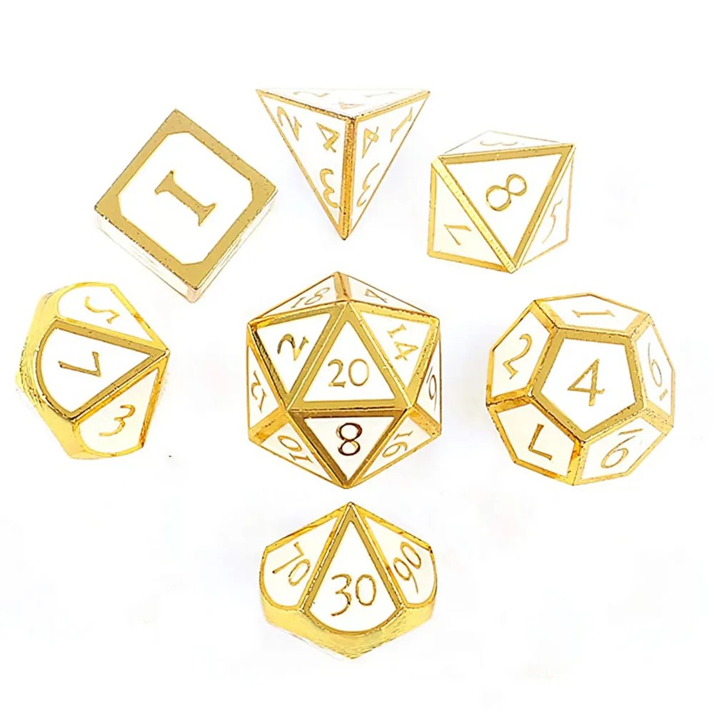 Solid Metal Gilded Ivory Dice