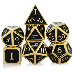 Solid Metal Golden Eclipse Dice