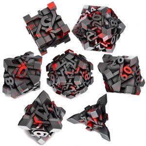 Solid Metal Dice - Blood Stained