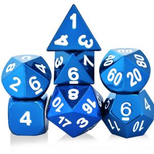 Solid Metal Blue Dice