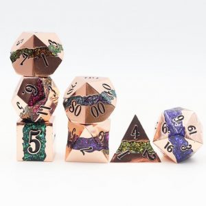 Copper Metal 7 Colour Mica Stripe Dice