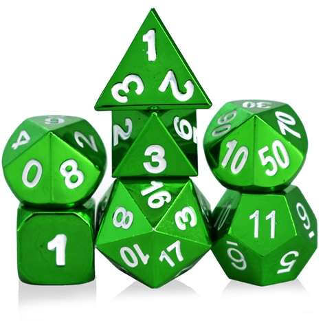 Solid Metal Green Dice