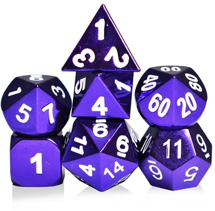 Solid Metal Purple Dice