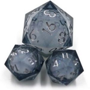 33mm Oversize D20 Chonk Black Blue Liquid Core Dice
