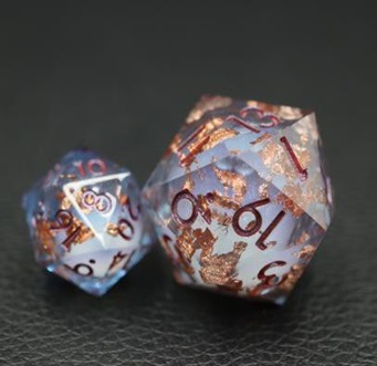 33mm Oversize D20 Chonk Copper Foil Liquid Core Dice