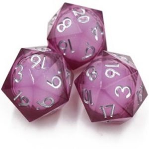 33mm Oversize D20 Chonk Wine Red Liquid Core Dice