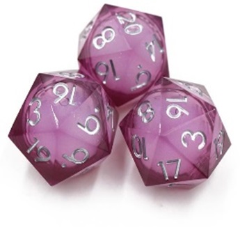 33mm Oversize D20 Chonk Wine Red Liquid Core Dice