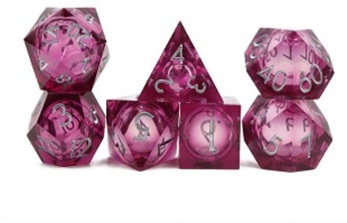 Sharp Edged Liquid Core Wine Red Dice