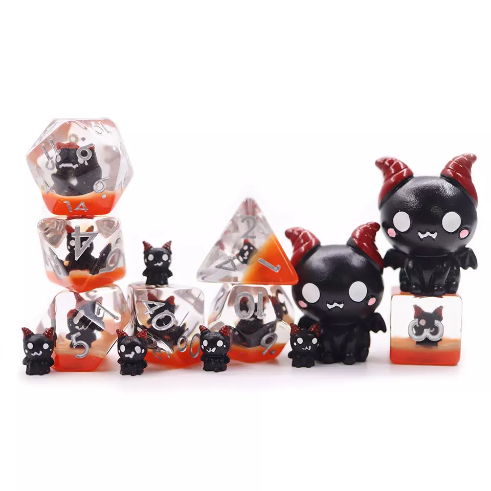 Black Devil Cat Novelty Dice Set