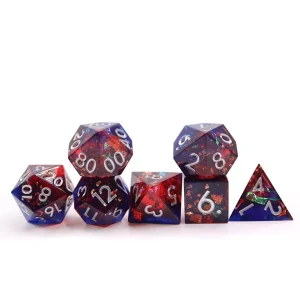 Sharp Edged Red and Blue Dice Set