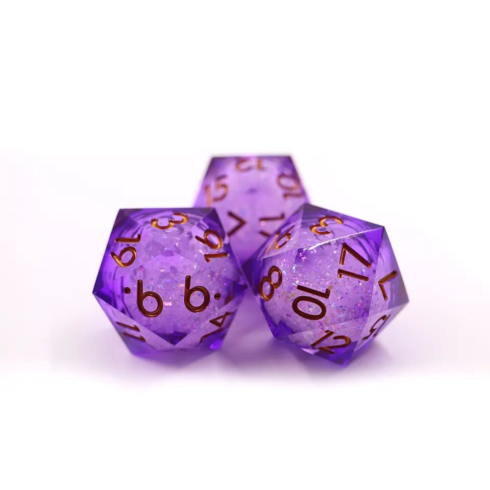 33mm Oversize D20 Chonk Purple Mica Dice
