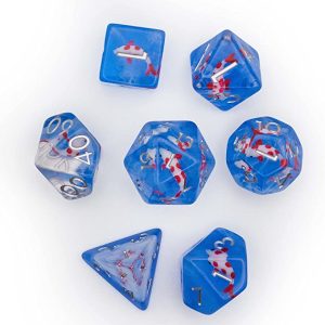 Blue with Red Koi Novelty Dice Set