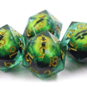 33mm Oversize D20 Chonk Green Dragon Eye Dice