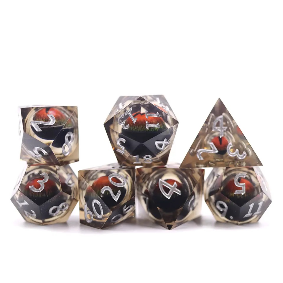 Sharp Edged Orange Moving Eye Dice