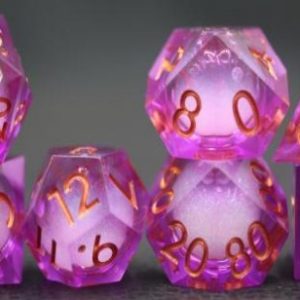 Sharp Edged Liquid Core Purple Dice