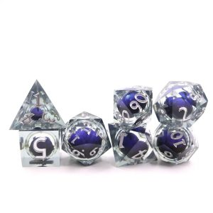 Sharp Edged Dark Purple Moving Eye Dice