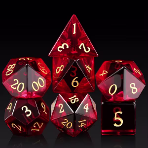Red Zircon Glass Dice