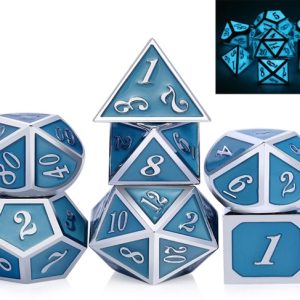 Solid Metal Glow in the Dark Blue Dice