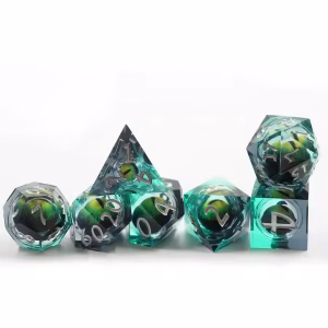 Sharp Edged Green Dragon Eye Dice