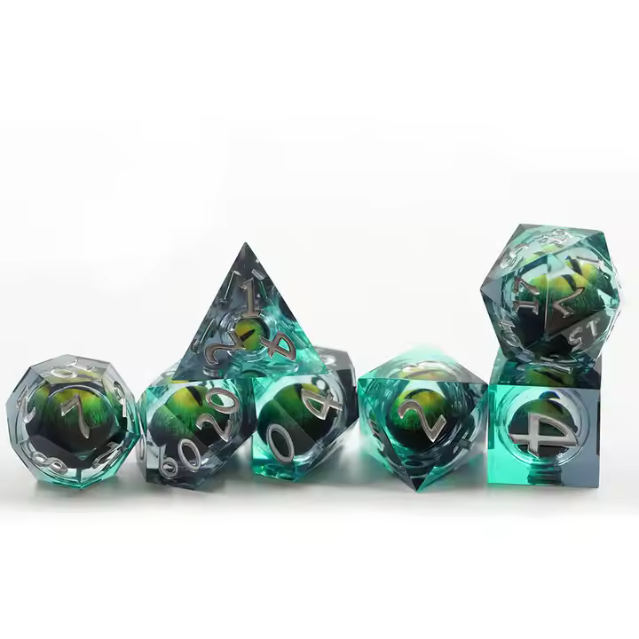 Sharp Edged Green Dragon Eye Dice