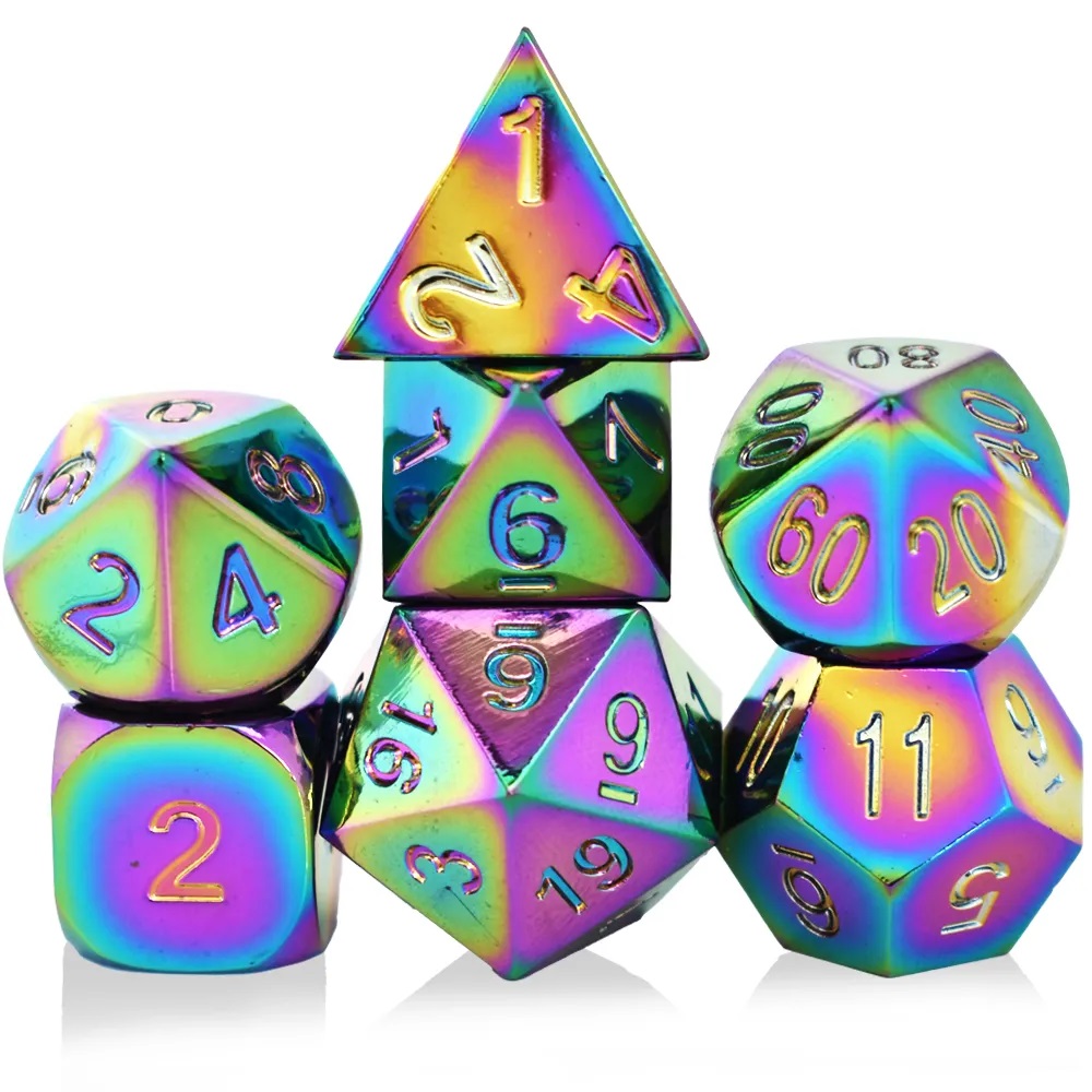 Solid Metal Rainbow Dice