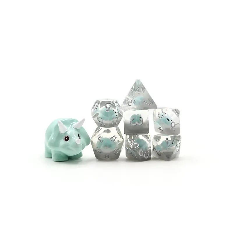 Baby Triceratops Mint Green Novelty Dice Set