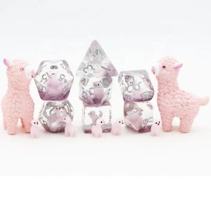 Pink Alpaca Novelty Dice Set