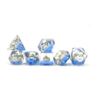 Rainbow and Clouds Novelty Dice Set