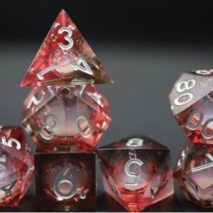 Sharp Edged Liquid Core Black and Red Dice