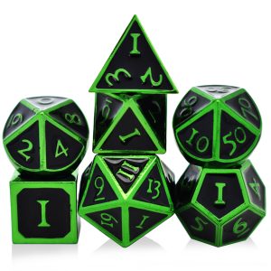 Solid Metal Green with Black Dice