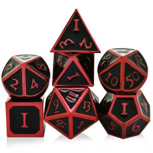 Solid Metal Red with Black Dice