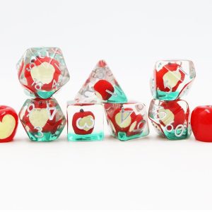 Green with Red Apple Novelty Dice Set