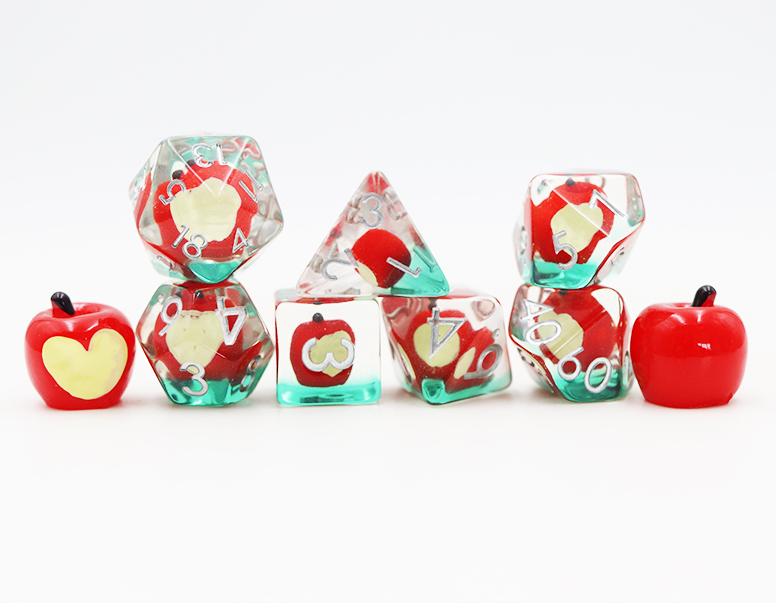 Green with Red Apple Novelty Dice Set