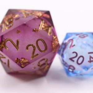 33mm Oversize D20 Chonk Purple Copper Foil Dice