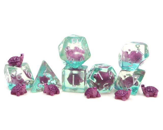 Turtle Novelty Dice Set - Red Violet
