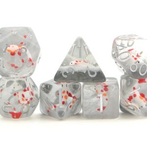 Smokey with Red Koi Novelty Dice Set