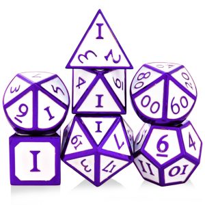 Solid Metal Purple with White Dice