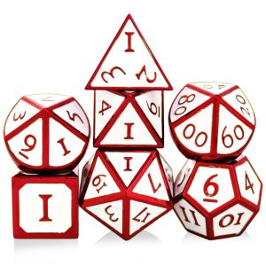 Solid Metal Red with White Dice