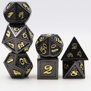 Solid Metal Black Plated Dragon Scale with Gold