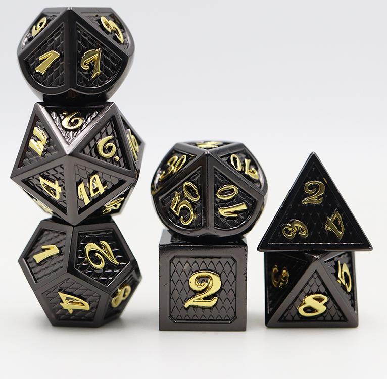 Solid Metal Black Plated Dragon Scale with Gold