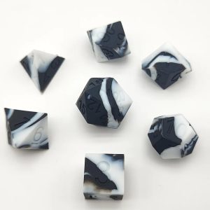Black and White Silicone Dice