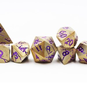 Cracked Design Brass with Purple Metal Dice