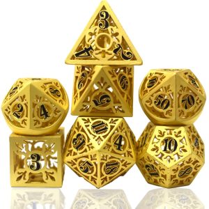 Hollow Metal Gold Fleur-de-lis Dice