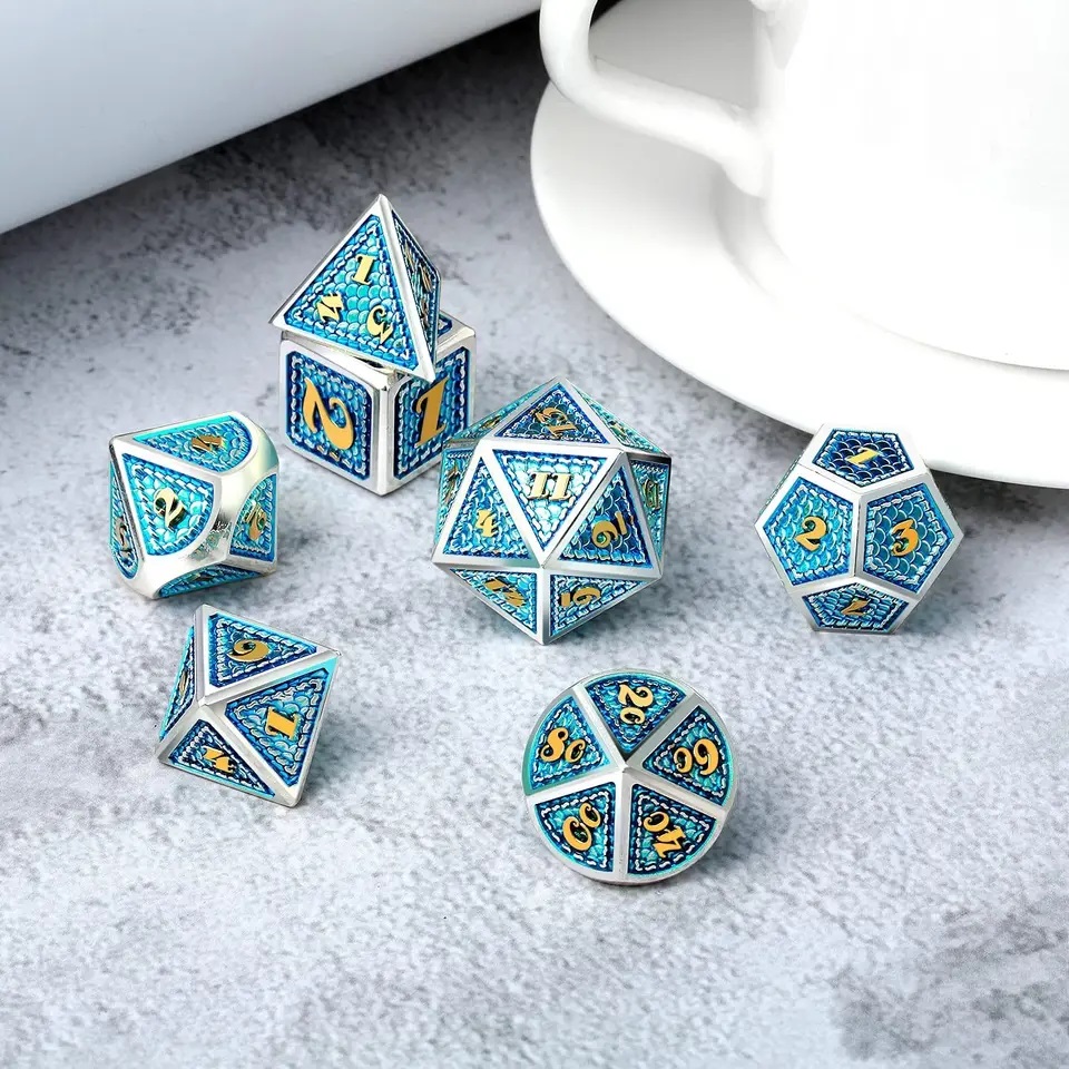 Dragon Scale Silver and Light Blue