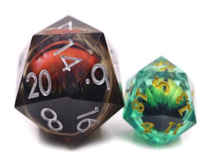 33mm Oversize D20 Chonk Orange Moving Eye Dice