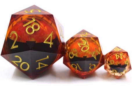 50mm Oversize D20 Chonk Orange with Orange Moving Eye Dice