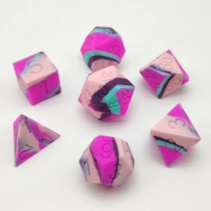 Pink, Rose, Blue and Brown Silicone Dice