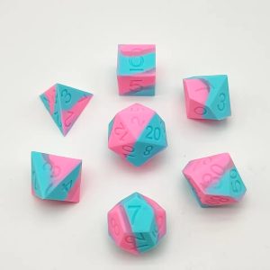Pink and Blue Silicone Dice