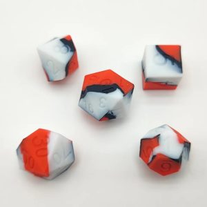 Red, Black and White Silicone Dice