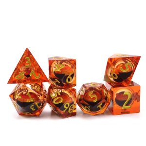 Sharp Edged Orange with Orange Moving Eye Dice